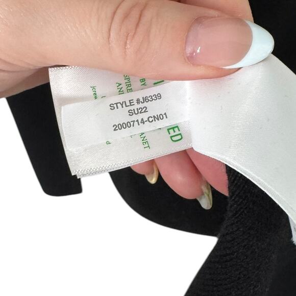 J. Crew Juliette Collarless Sweater Blazer Black‎ Medium Longline Wool Blend - Picture 8 of 9